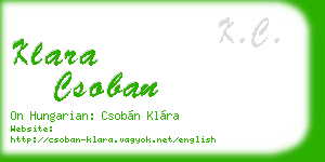 klara csoban business card